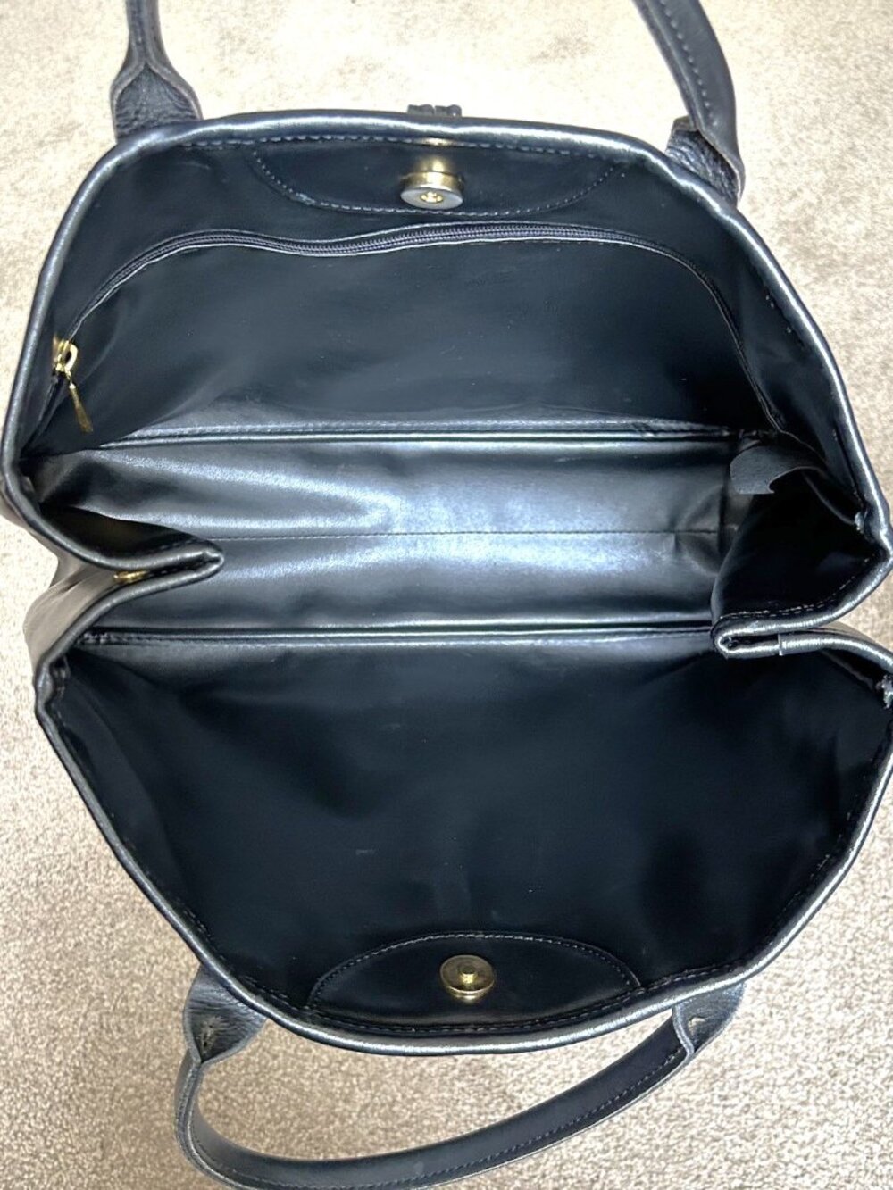 LONGCHAMP Roseau Leather Tote, Black - Picture 9 of 14